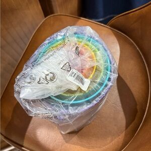 Colorful Tupperware stacking cups